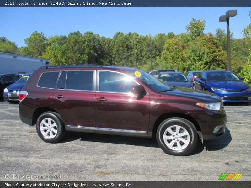 Sizzling Crimson Mica / Sand Beige 2012 Toyota Highlander SE 4WD