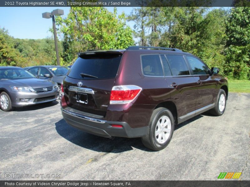 Sizzling Crimson Mica / Sand Beige 2012 Toyota Highlander SE 4WD