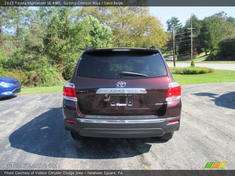 Sizzling Crimson Mica / Sand Beige 2012 Toyota Highlander SE 4WD