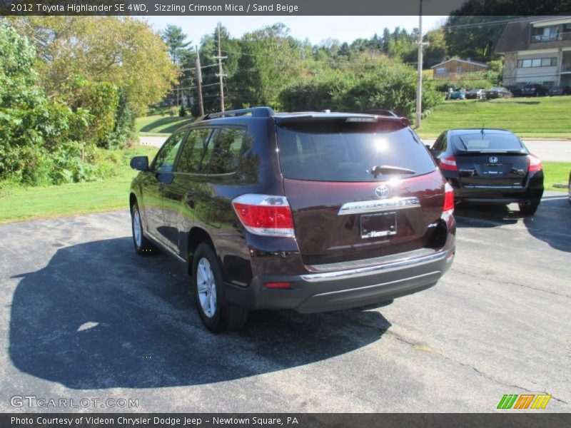 Sizzling Crimson Mica / Sand Beige 2012 Toyota Highlander SE 4WD