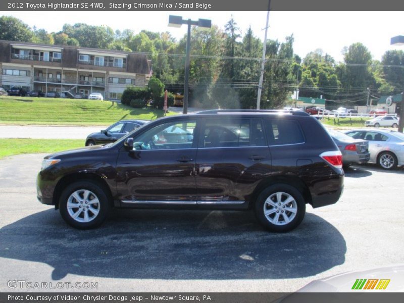 Sizzling Crimson Mica / Sand Beige 2012 Toyota Highlander SE 4WD