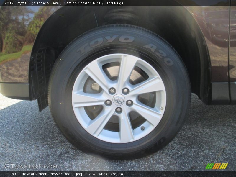 Sizzling Crimson Mica / Sand Beige 2012 Toyota Highlander SE 4WD