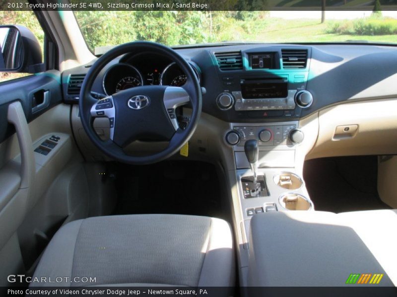 Sizzling Crimson Mica / Sand Beige 2012 Toyota Highlander SE 4WD