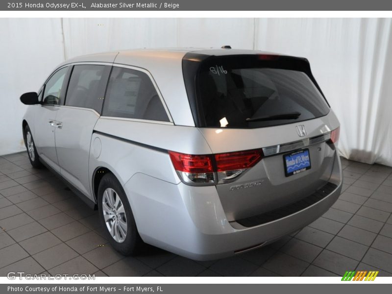 Alabaster Silver Metallic / Beige 2015 Honda Odyssey EX-L