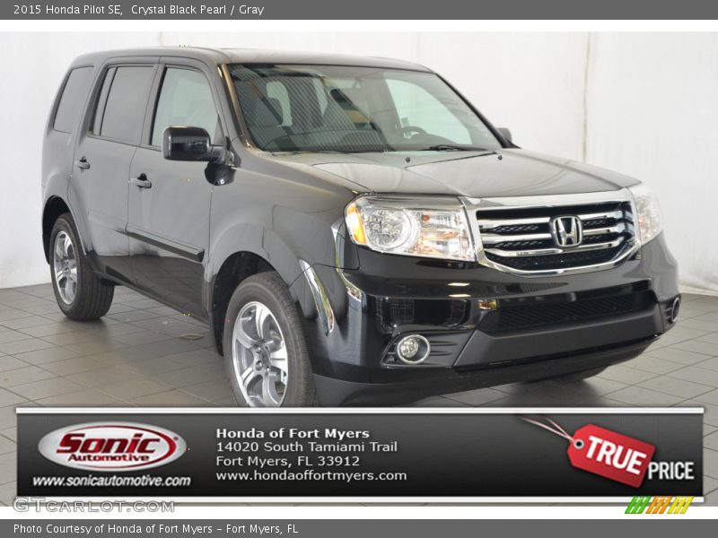 Crystal Black Pearl / Gray 2015 Honda Pilot SE