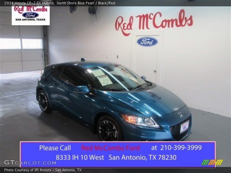 North Shore Blue Pearl / Black/Red 2014 Honda CR-Z EX Hybrid