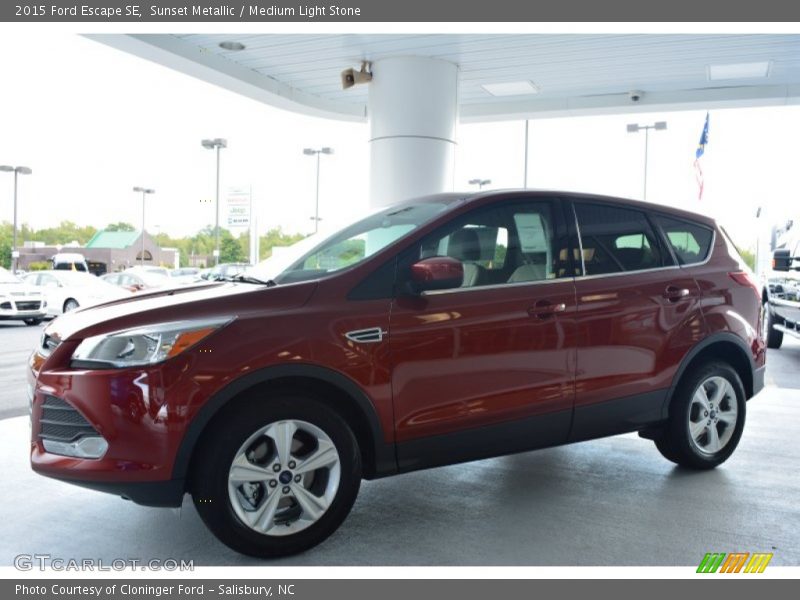 Sunset Metallic / Medium Light Stone 2015 Ford Escape SE