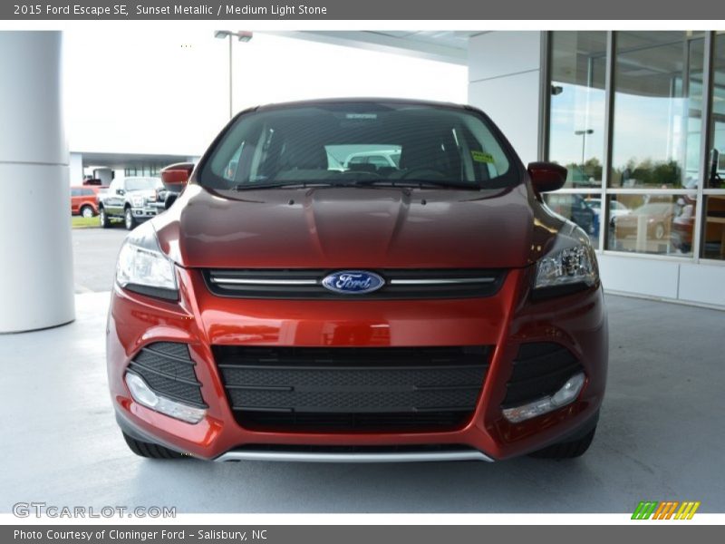Sunset Metallic / Medium Light Stone 2015 Ford Escape SE