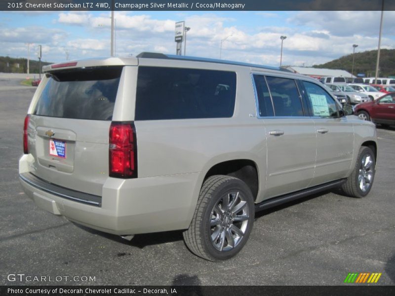 Champagne Silver Metallic / Cocoa/Mahogany 2015 Chevrolet Suburban LTZ 4WD