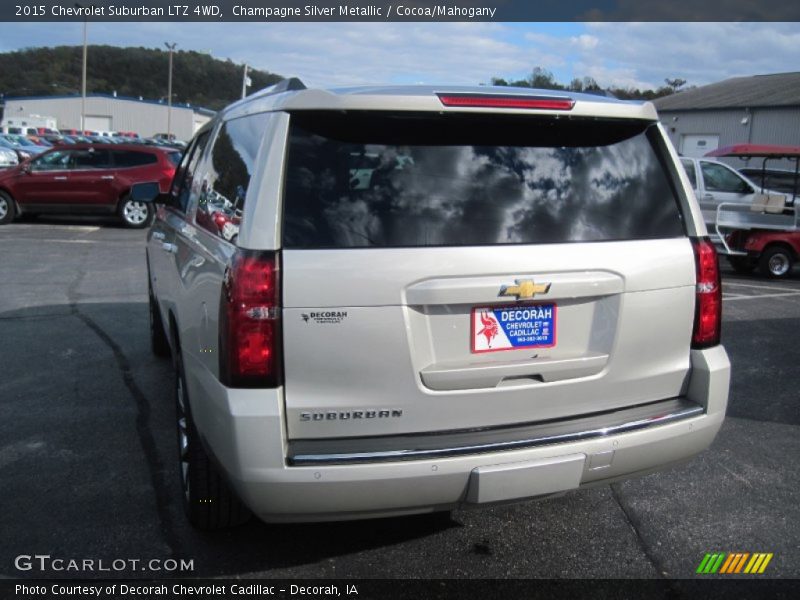 Champagne Silver Metallic / Cocoa/Mahogany 2015 Chevrolet Suburban LTZ 4WD