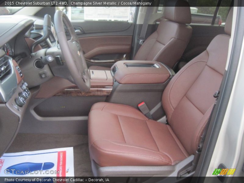 Champagne Silver Metallic / Cocoa/Mahogany 2015 Chevrolet Suburban LTZ 4WD