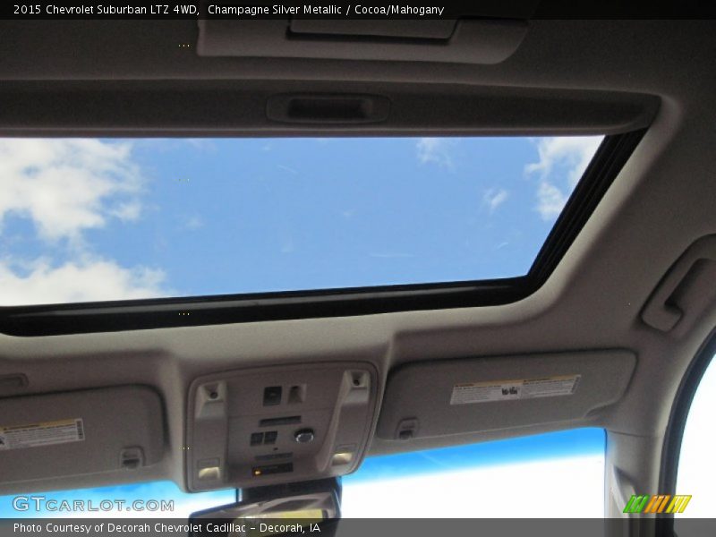 Champagne Silver Metallic / Cocoa/Mahogany 2015 Chevrolet Suburban LTZ 4WD