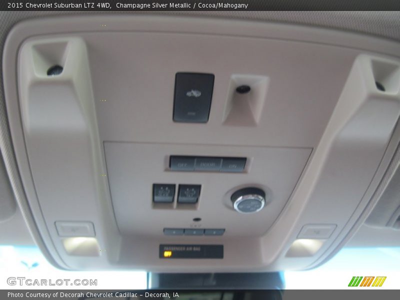 Champagne Silver Metallic / Cocoa/Mahogany 2015 Chevrolet Suburban LTZ 4WD