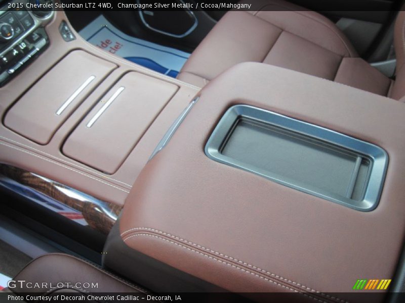 Champagne Silver Metallic / Cocoa/Mahogany 2015 Chevrolet Suburban LTZ 4WD