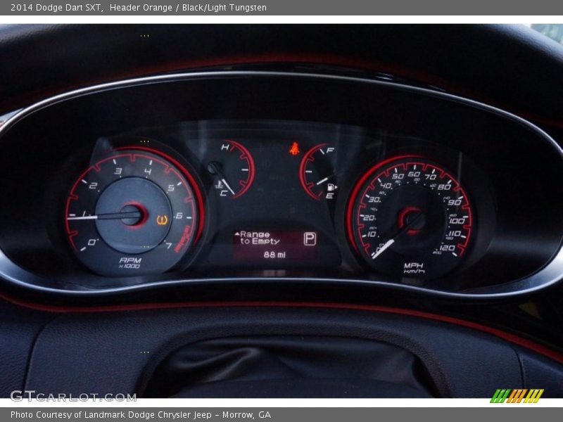 Header Orange / Black/Light Tungsten 2014 Dodge Dart SXT