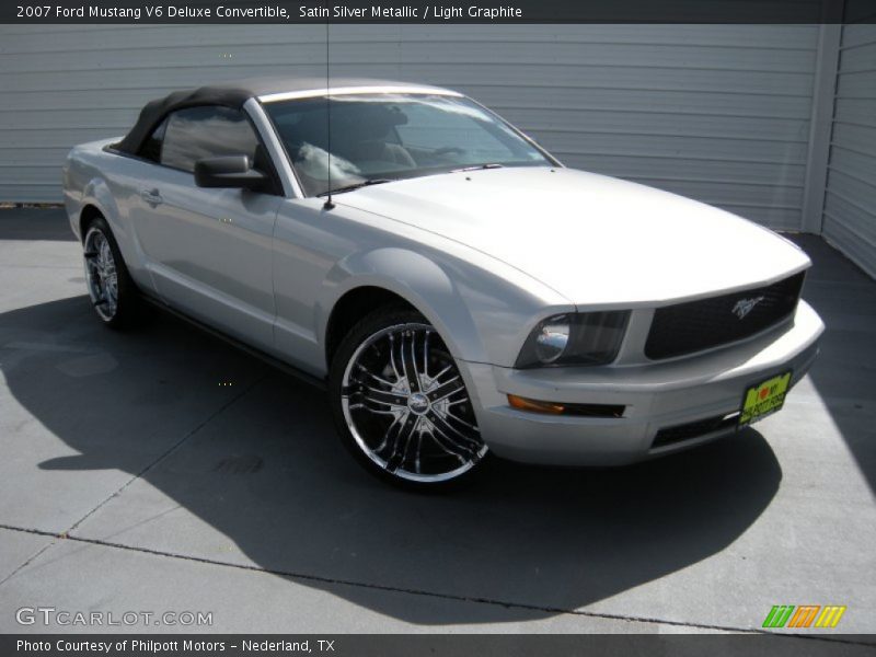 Satin Silver Metallic / Light Graphite 2007 Ford Mustang V6 Deluxe Convertible