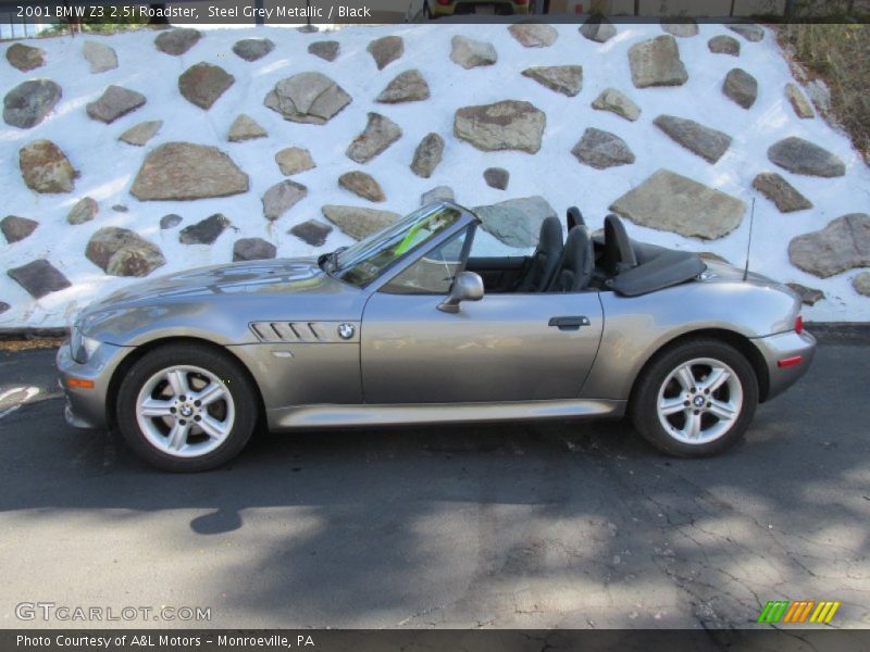 Steel Grey Metallic / Black 2001 BMW Z3 2.5i Roadster