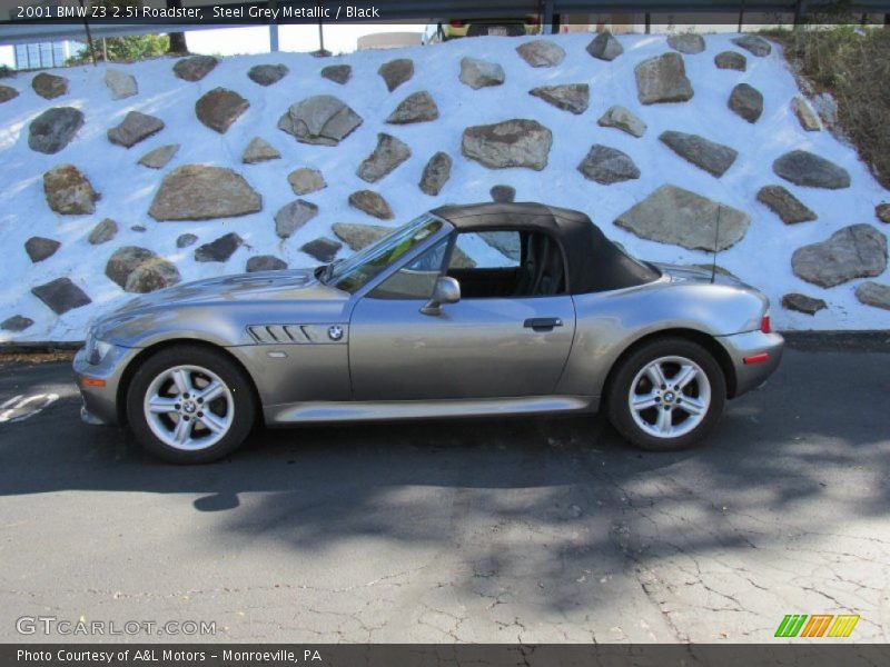 Steel Grey Metallic / Black 2001 BMW Z3 2.5i Roadster