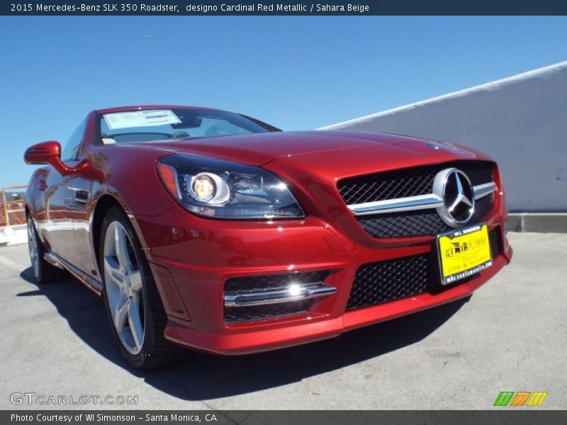 designo Cardinal Red Metallic / Sahara Beige 2015 Mercedes-Benz SLK 350 Roadster