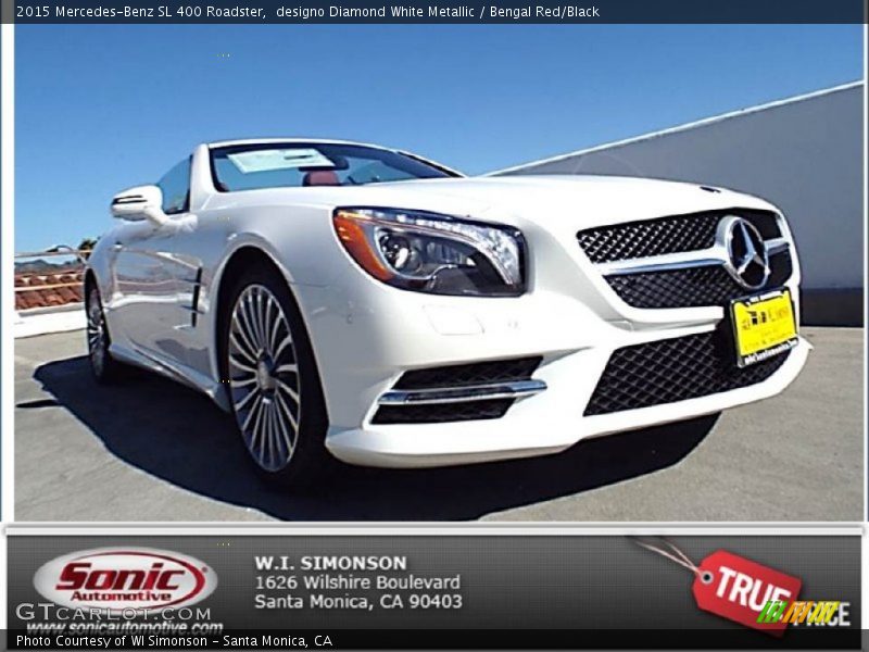 designo Diamond White Metallic / Bengal Red/Black 2015 Mercedes-Benz SL 400 Roadster