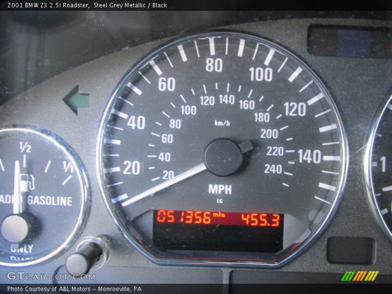 Steel Grey Metallic / Black 2001 BMW Z3 2.5i Roadster