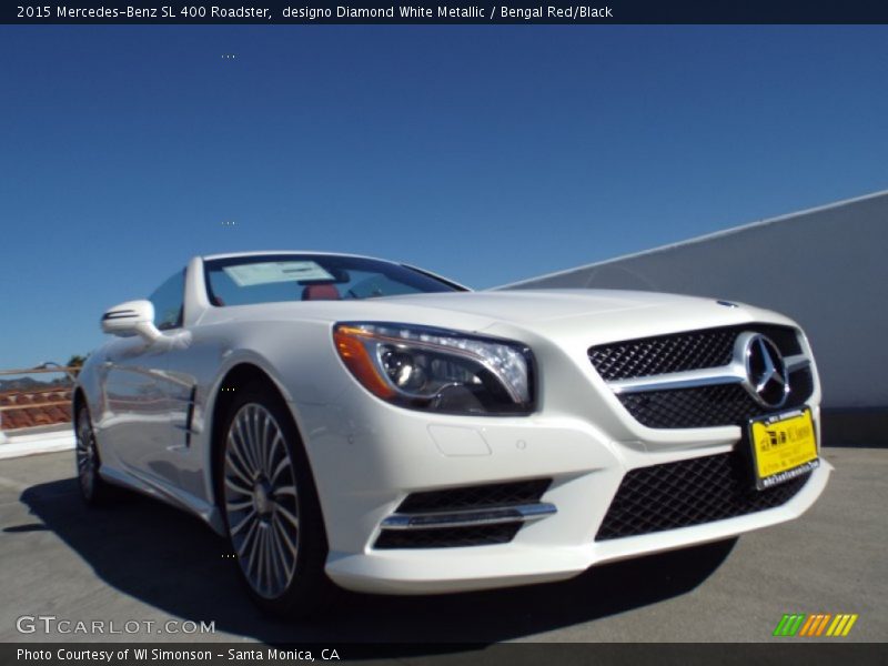 designo Diamond White Metallic / Bengal Red/Black 2015 Mercedes-Benz SL 400 Roadster