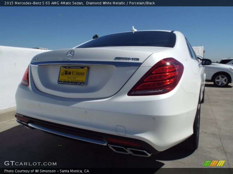 Diamond White Metallic / Porcelain/Black 2015 Mercedes-Benz S 63 AMG 4Matic Sedan