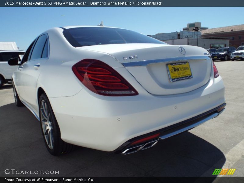 Diamond White Metallic / Porcelain/Black 2015 Mercedes-Benz S 63 AMG 4Matic Sedan