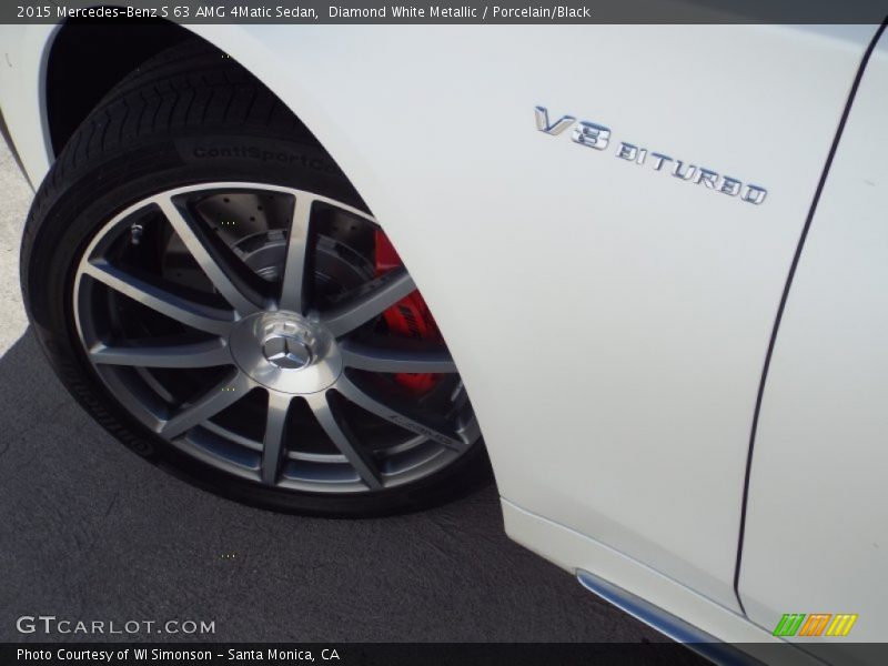 Diamond White Metallic / Porcelain/Black 2015 Mercedes-Benz S 63 AMG 4Matic Sedan
