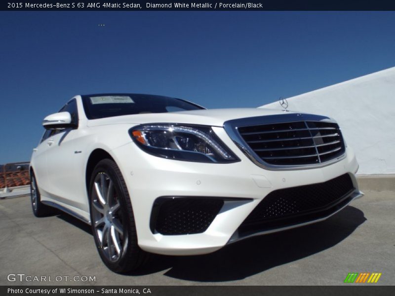 Diamond White Metallic / Porcelain/Black 2015 Mercedes-Benz S 63 AMG 4Matic Sedan