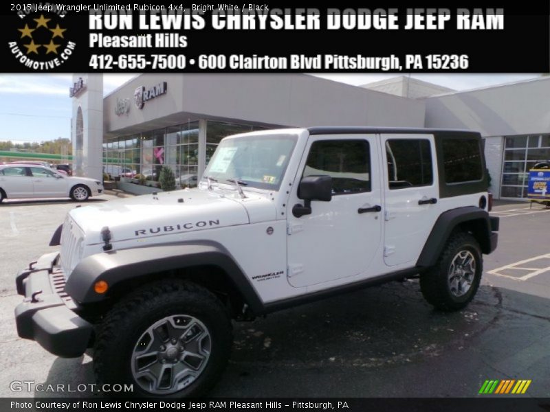 Bright White / Black 2015 Jeep Wrangler Unlimited Rubicon 4x4