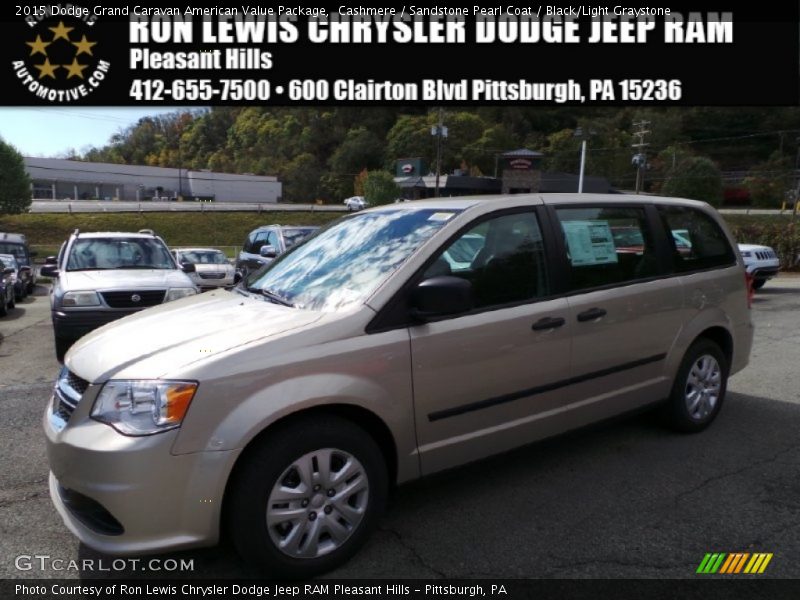 Cashmere / Sandstone Pearl Coat / Black/Light Graystone 2015 Dodge Grand Caravan American Value Package