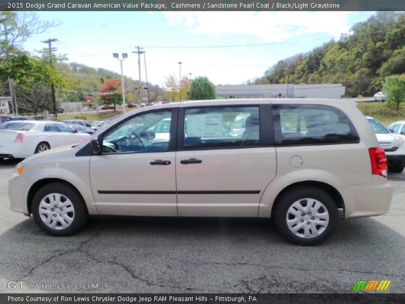 Cashmere / Sandstone Pearl Coat / Black/Light Graystone 2015 Dodge Grand Caravan American Value Package