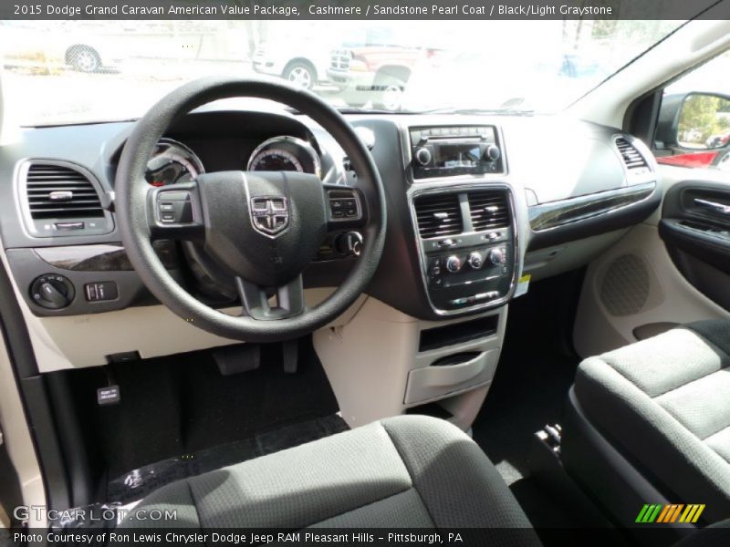 Cashmere / Sandstone Pearl Coat / Black/Light Graystone 2015 Dodge Grand Caravan American Value Package
