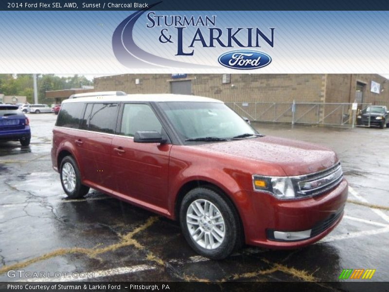 Sunset / Charcoal Black 2014 Ford Flex SEL AWD