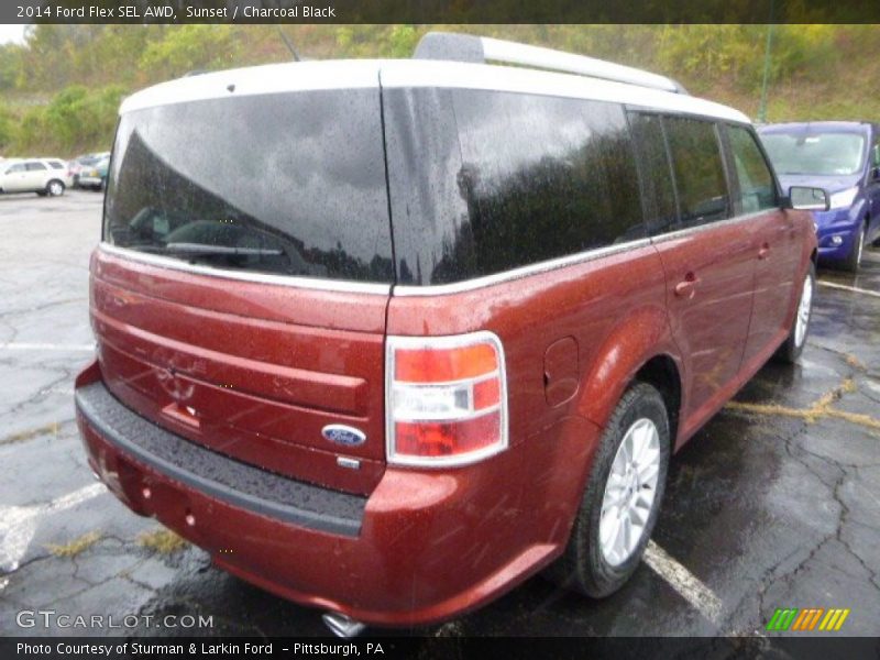 Sunset / Charcoal Black 2014 Ford Flex SEL AWD