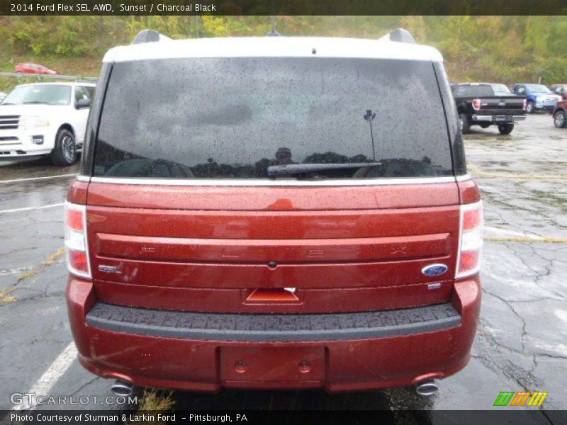 Sunset / Charcoal Black 2014 Ford Flex SEL AWD