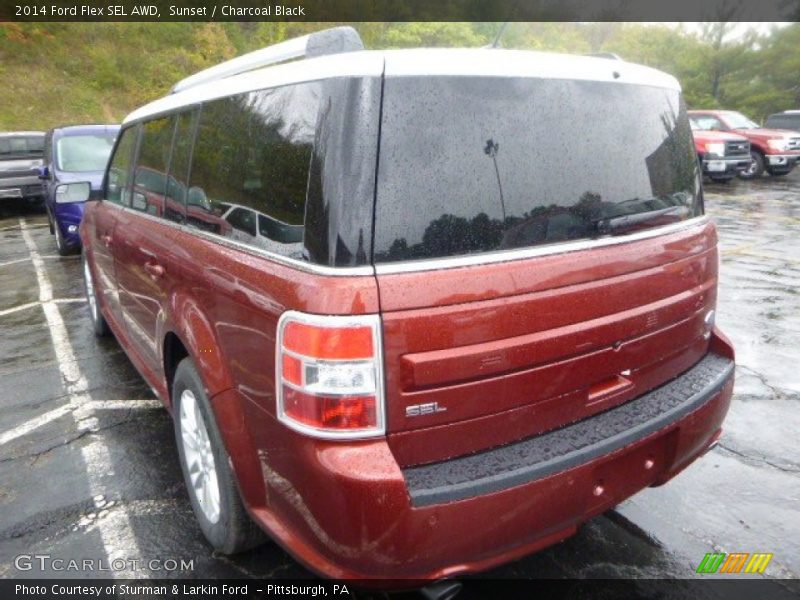 Sunset / Charcoal Black 2014 Ford Flex SEL AWD