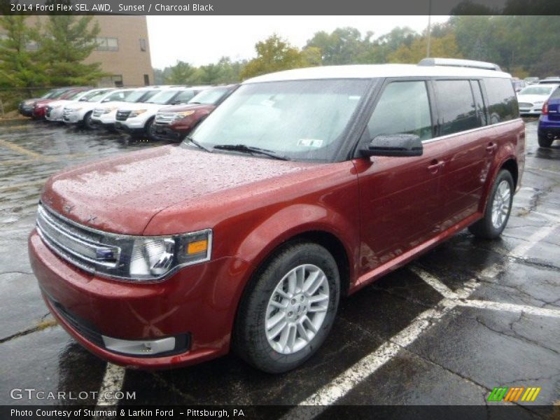 Sunset / Charcoal Black 2014 Ford Flex SEL AWD