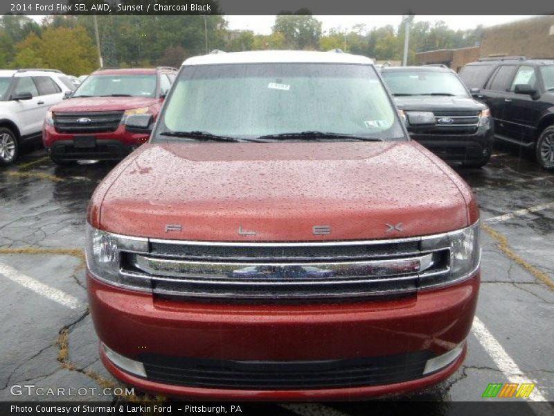 Sunset / Charcoal Black 2014 Ford Flex SEL AWD
