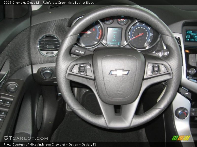 Rainforest Green Metallic / Jet Black 2015 Chevrolet Cruze LT