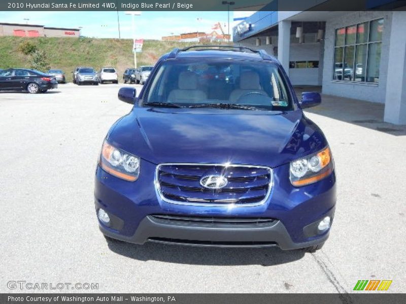 Indigo Blue Pearl / Beige 2010 Hyundai Santa Fe Limited 4WD