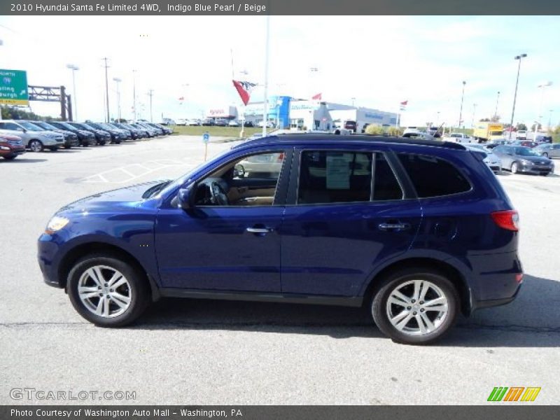 Indigo Blue Pearl / Beige 2010 Hyundai Santa Fe Limited 4WD