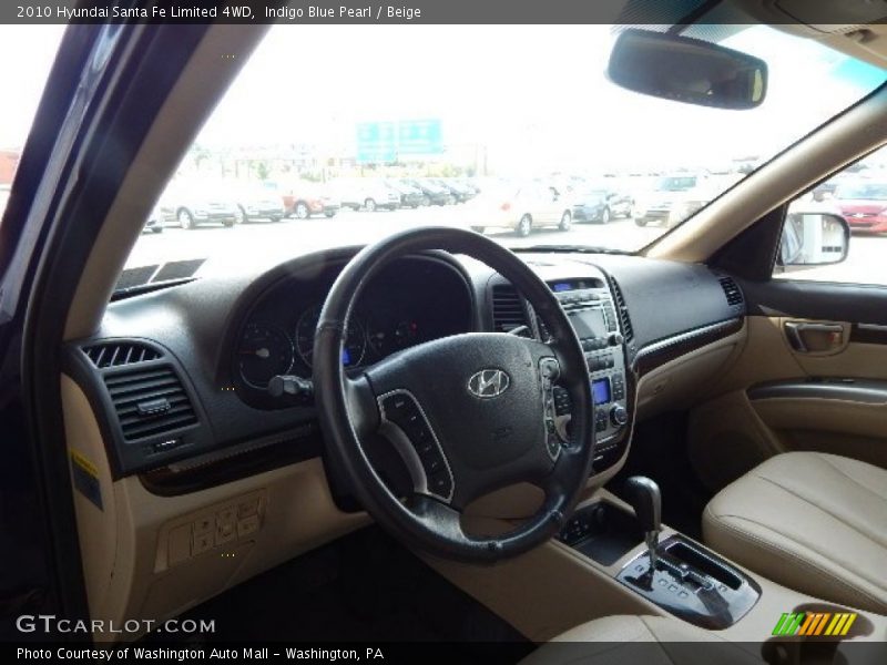 Indigo Blue Pearl / Beige 2010 Hyundai Santa Fe Limited 4WD