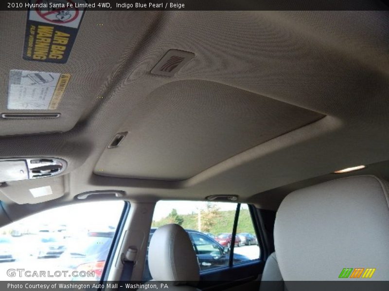 Indigo Blue Pearl / Beige 2010 Hyundai Santa Fe Limited 4WD