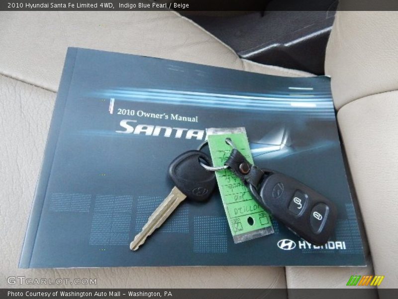 Indigo Blue Pearl / Beige 2010 Hyundai Santa Fe Limited 4WD