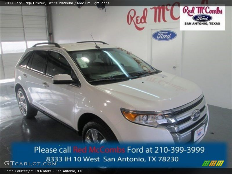 White Platinum / Medium Light Stone 2014 Ford Edge Limited