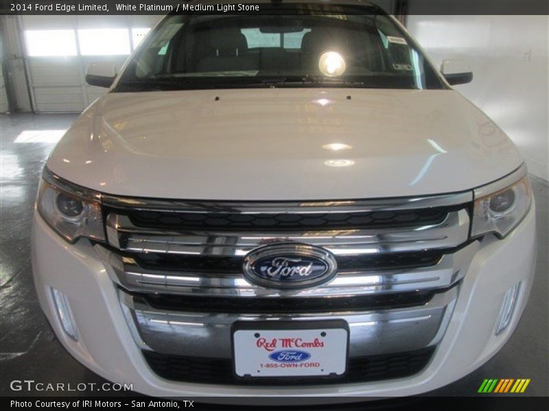 White Platinum / Medium Light Stone 2014 Ford Edge Limited