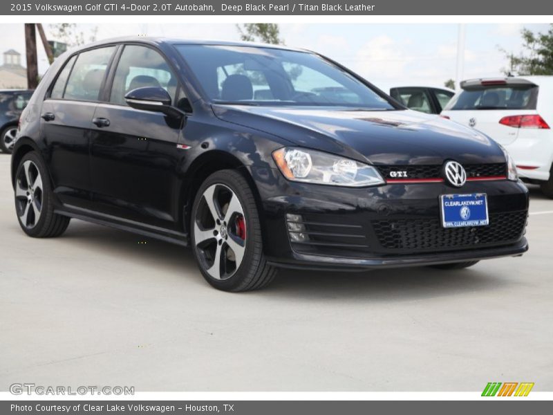 Deep Black Pearl / Titan Black Leather 2015 Volkswagen Golf GTI 4-Door 2.0T Autobahn
