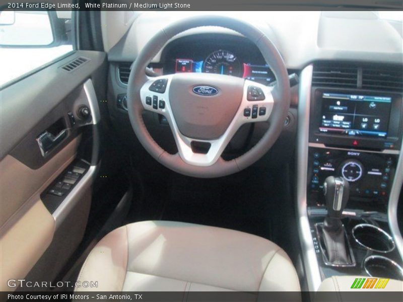 White Platinum / Medium Light Stone 2014 Ford Edge Limited